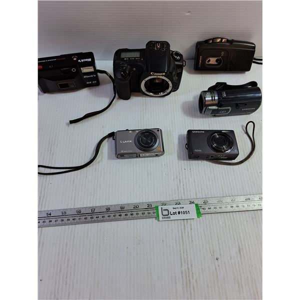 (6) Assorted Cameras - Samsung, Canon, Black's, Lumix, Genexxa