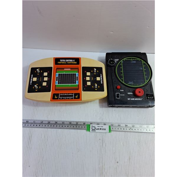 (2) Tabletop Electronic Games - Hit and Missile, Total Control 4 Football Cartridge