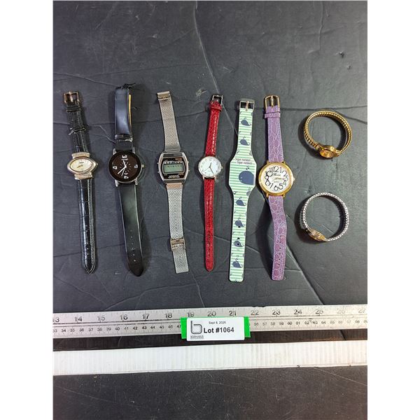 (8) Watches - Timex, Micronta, HongC, TimeZone