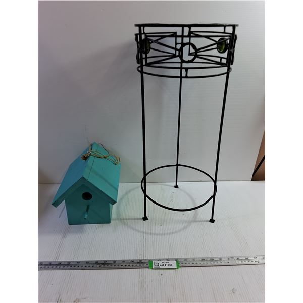 Outdoor Plant Stand 24" Height, & Bird House, Pickup Only