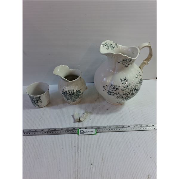 Porcelain Pitchers & Cup