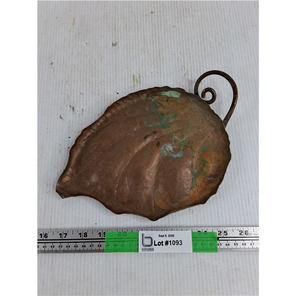 Vintage Copper Plated Leaf Serving Dish