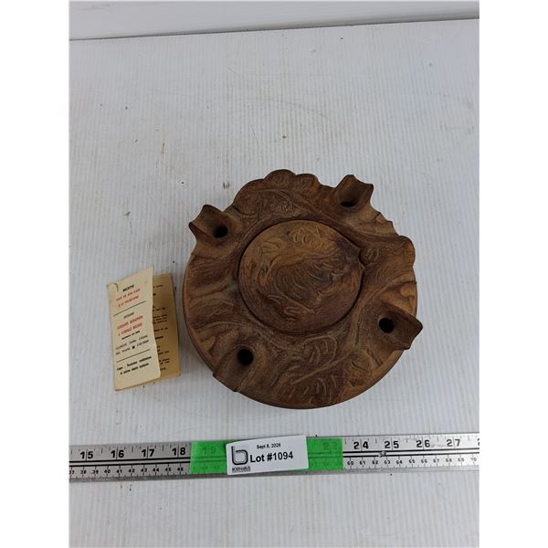 Vintage Carved Wood Dish