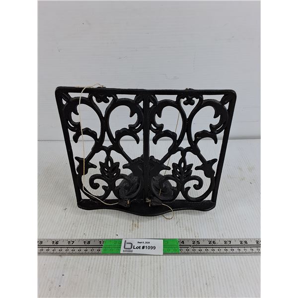 Vintage Cast Iron Book Stand