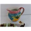 Image 4 : Ceramic Pitcher, Milk Glass Oval Plate, Eagle Bust