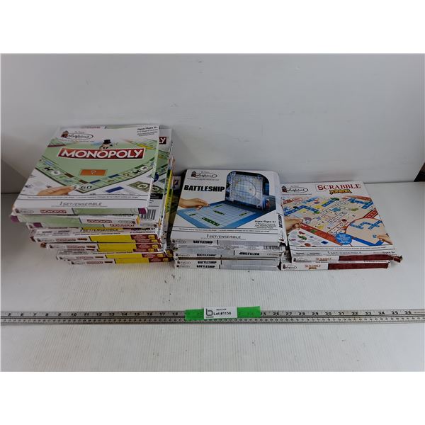 Assorted Coloforms Games - Monopoly, Scrabble & Battleship