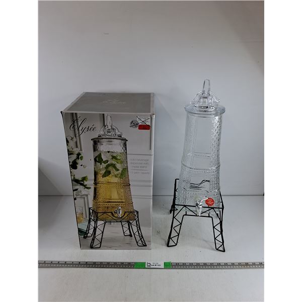 Elysee Cold Beverage Dispenser w/Metal Stand