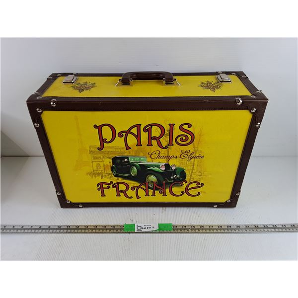 Vintage Style Paris France Suitcase 21" x 7" x 14"