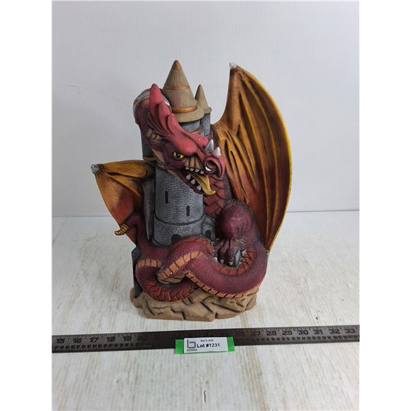 Ceramic Ornamental 15" Dragon & Castle