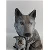 Image 3 : (2) Ceramic 12" & 8" Wolf Ornaments