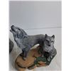 Image 4 : (2) Ceramic 12" & 8" Wolf Ornaments