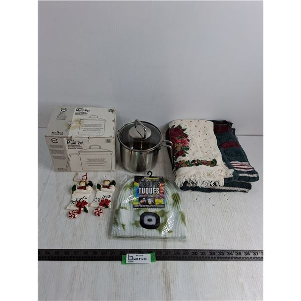 LED Beanie Toque, Personalized Hanging Ornaments, Vented Multi-Pot, Towels
