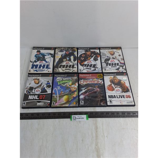 (8) PS2 Video Games - NHL 2001-2007, Need For Speed Carbon