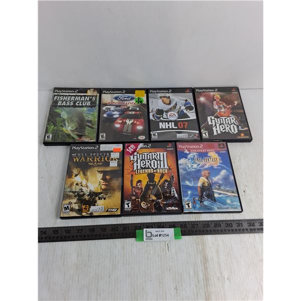 (7) PS2 Video Games - Guitar Hero 3, Final Fantasy X, Ford Racing 2
