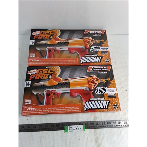 (2) NIB Hasbro Nerf Pro Gel Fire Guns