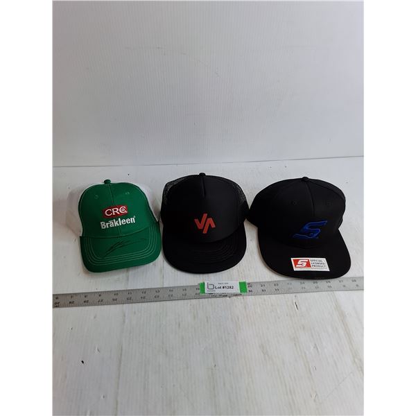 (3) Hats- (1) Autographed Unknown