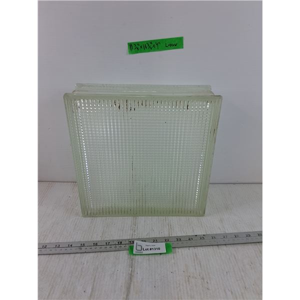 (32) Glass Tiles 11 3/4" × 11 3/4" x 4", Some Chipped, Damaged, Rack Not Included, Pickup Only