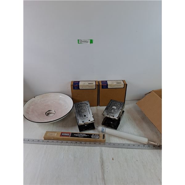 (2) Grote Conspicuity Tape Rolls, Sealed Pack pf 12" Jointer Knives, Fasco Piston, Misc