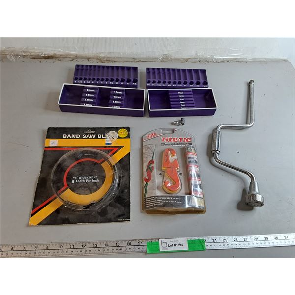 Band Saw Blade, Speeder Wrench, Socket Organizer, Misc.