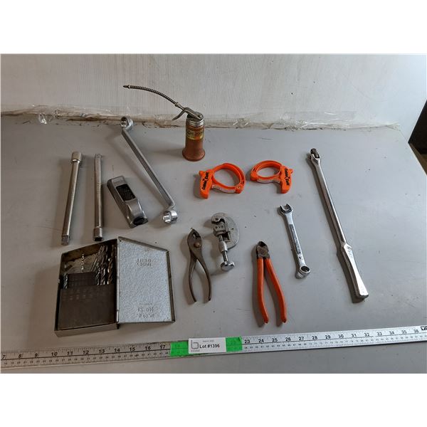 Pipe Cutter, Oil Can, Drill Bits, Misc.