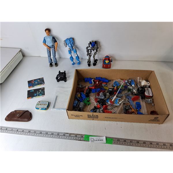 (2) Topps Pokemon Cards, Allen Key, Nick Bluetooth Figurine, Misc.