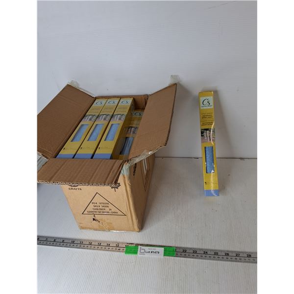 Box of Blue Glitter Vinyl Paper Rolls