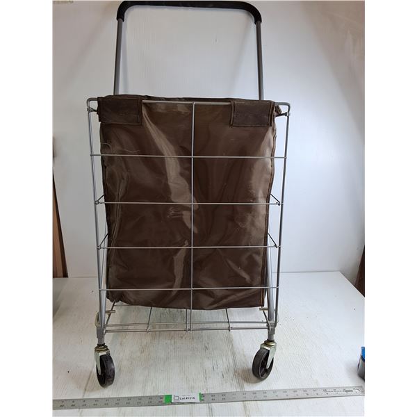 Folding Metal Shopping Cart 17.5"13.5"x39" Pickup Preferred
