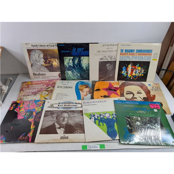 Assorted Vinyl Records - Brahms, Kate Faith, Blue Strings, Misc