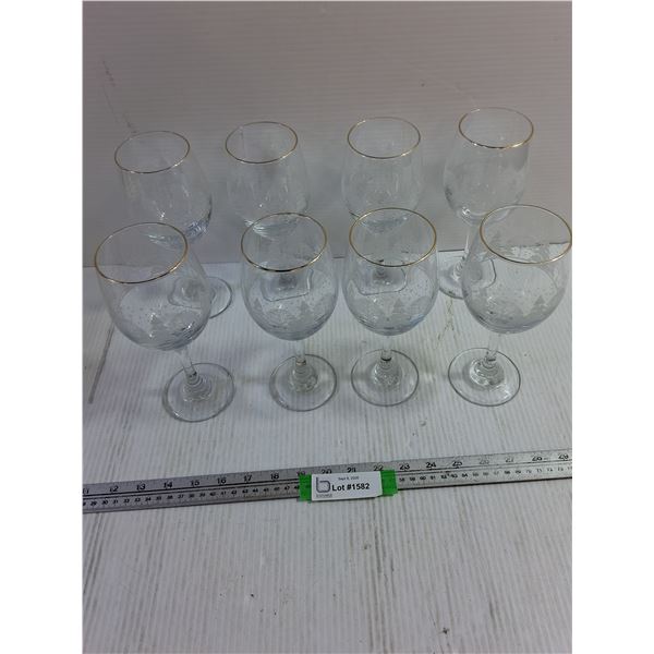 (8) Winter Theme Wine Glasses