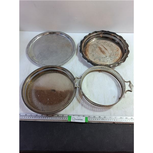 Irvinware Silver-Plated Brass Decorative Plates