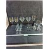 Image 1 : Assorted Glassware & Spoons - (6) Shot Glasses, (5) Wine Glasses, Cup, (2) Glass Bells
