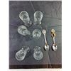 Image 2 : Assorted Glassware & Spoons - (6) Shot Glasses, (5) Wine Glasses, Cup, (2) Glass Bells