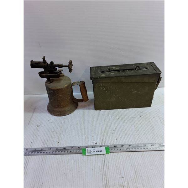 Butler Gasolene/Kerosene Blowtorch & Ammunition Box