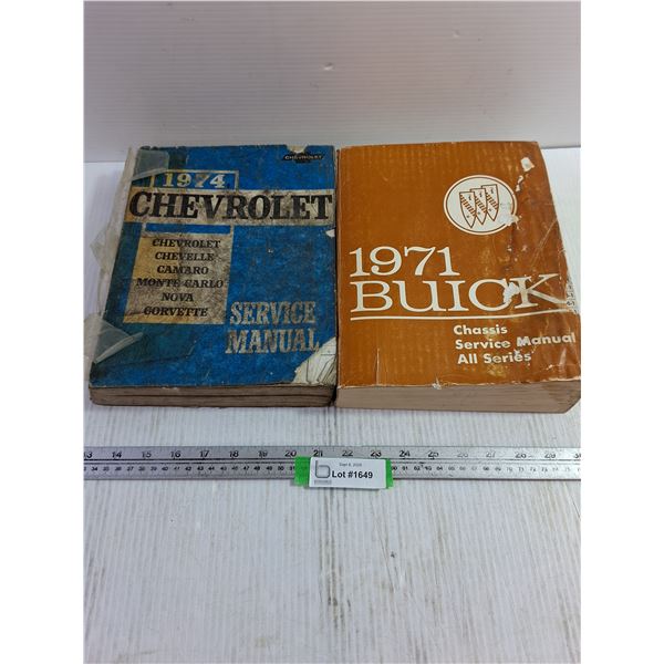 (2) Automotive Books - 1974 Chevrolet Service Manual & 1971 Buick Service Manual