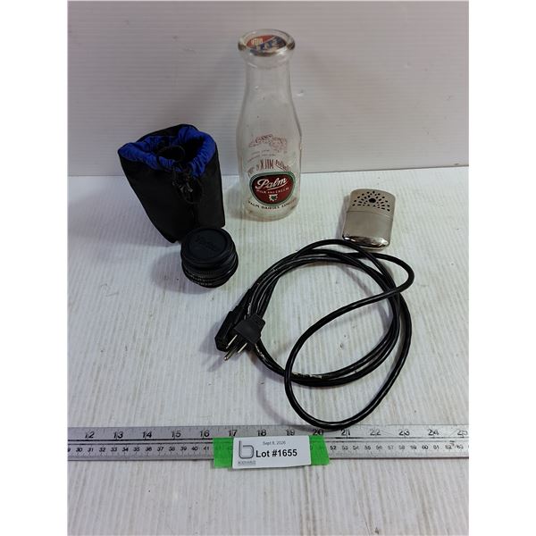 Vivitar Camera Part, Electrical Cord, Protective Case, Glass Bottle, Misc