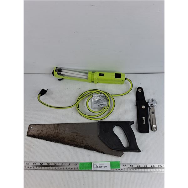 Handsaw, Windriver Multi Tool, Trouble Light - Powers On, As Is