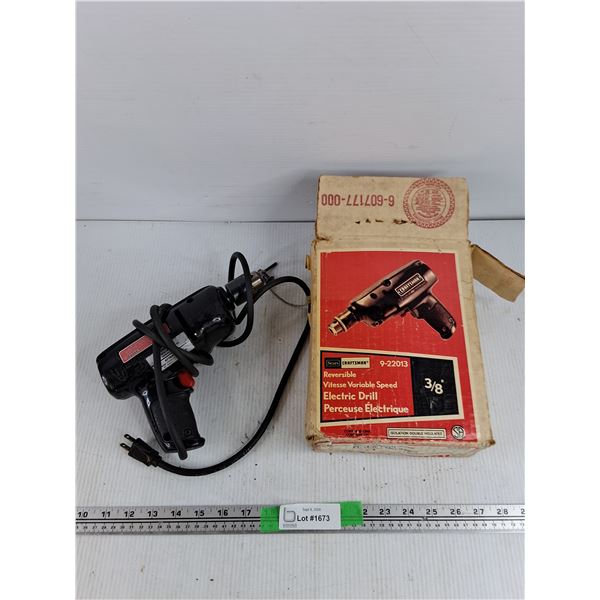 Sears/Craftsman Reversible Variable Speed Electric Drill - Powers On, As Is