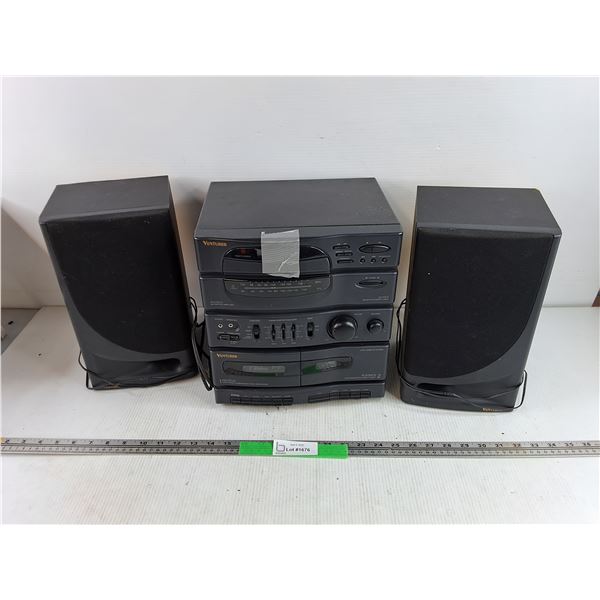 *Venturer Speakers & Stereo System - Powers On, As Is