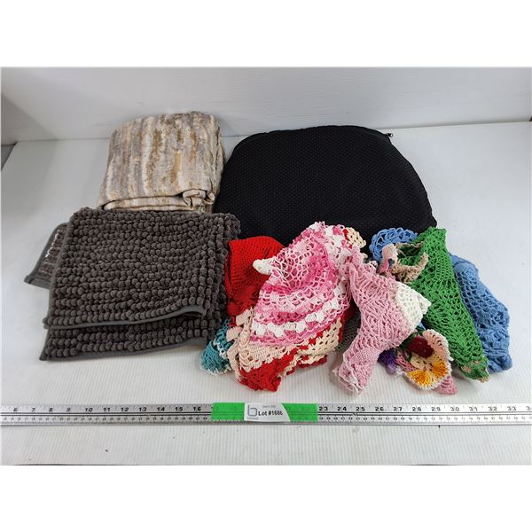 Doilies, Seat Pad, Bathroom Mat, Misc