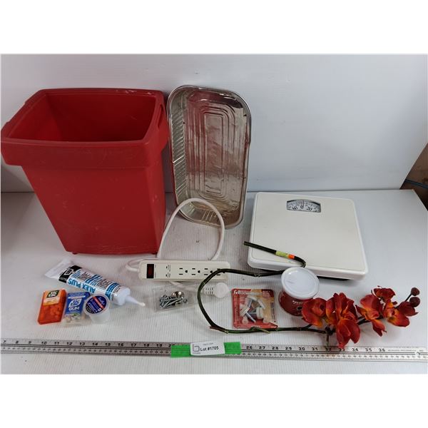 Weight Scale, Power Bar, Garbage Bin, Acrylic Latex, Felt Glides, Misc