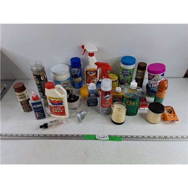 Scented Candles, Rust Stain Remover, Tape Gun, Weldbond Glue, Laundry Powder, Off Spray, Misc