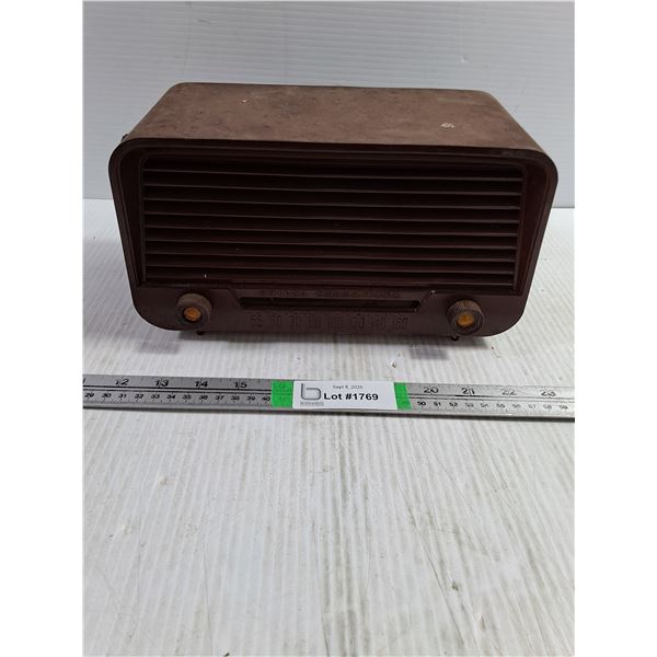 Vintage Philco Transitone AM Tube Radio-as is