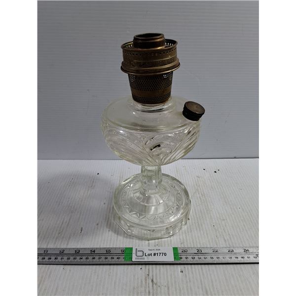 Antique Aladdin Model B-53 "Washington Drape" Clear Glass Lamp-missing chimney