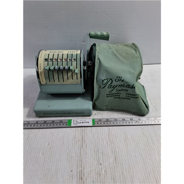 Paymaster Mechanical Check Writer