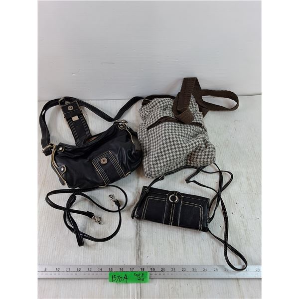 (2) Purses, (1) Wallet, (1) Strap