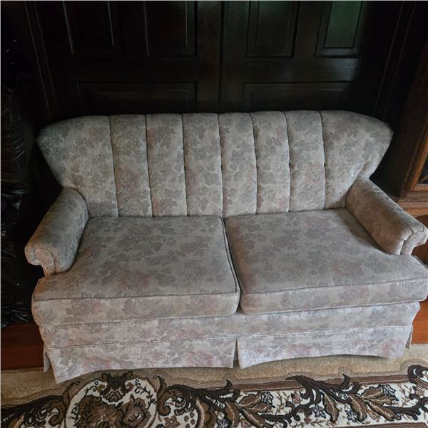 White Loveseat with Flower Pattern-Pickup offsite in Prince Albert, SK