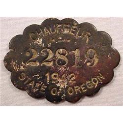 1942 STATE OF OREGON CHAUFFEUR'S LICENSE