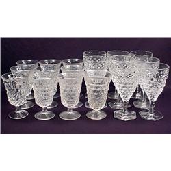 LOT OF 18 FOSTORIA STEMMED GLASS GOBLETS - 2 Sizes