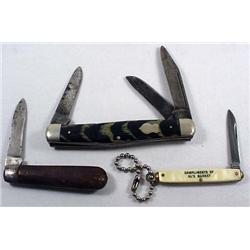 LOT OF 3 VINTAGE POCKET KNIVES - Boker Stockman, A