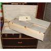 Image 1 : LARGE VINTAGE TRUNK W/ 2 SHELVES INSIDE - Marked W